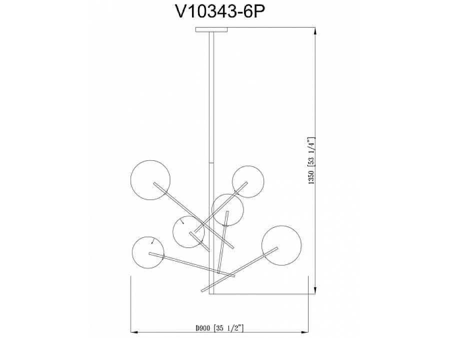 Люстра подвесная Moderli V10343-6P Bizet