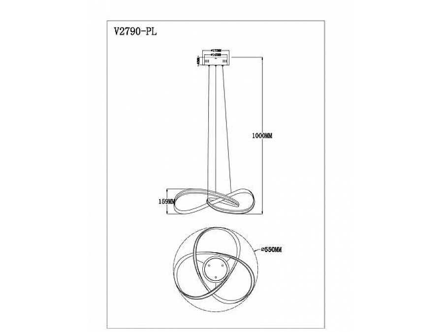 Светодиодная подвесная люстра с пультом Moderli V2790-PL Tiara LED 96W