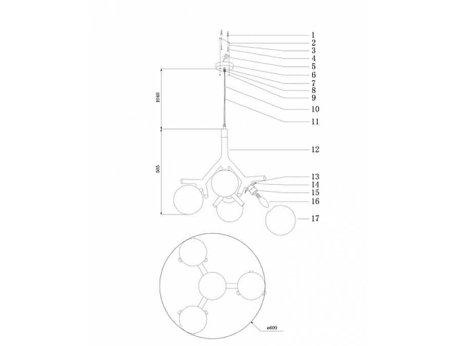 Люстра подвесная Moderli V1151-4P Circle 4*E27*60W
