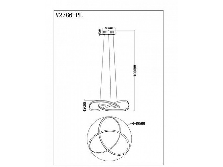 Светодиодная подвесная люстра с пультом Moderli V2786-PL Ello LED 90W