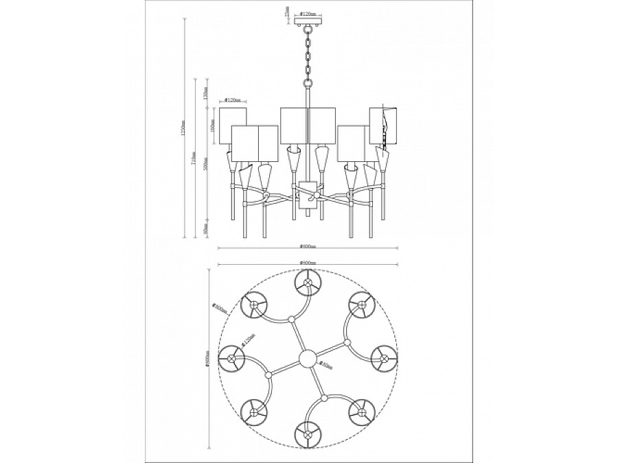 Люстра подвесная Moderli V10030-8P Luiza