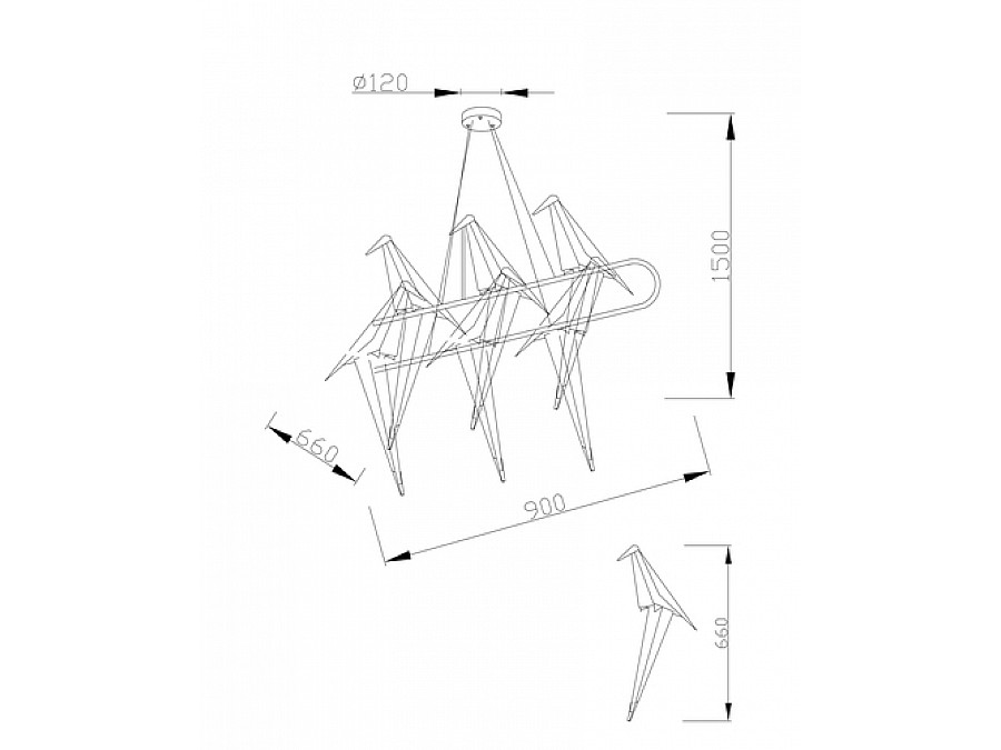 Подвесной светодиодный светильник Moderli V3073-6PL origami Birds 6*LED*6W