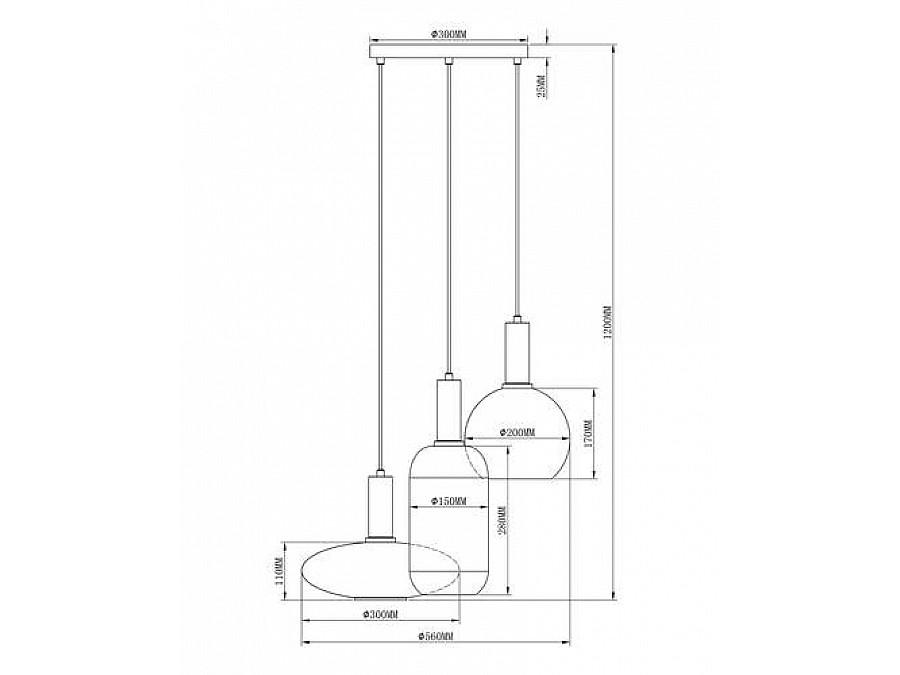 Подвесной светильник Moderli V2892-3P Martin 3*E27*60W