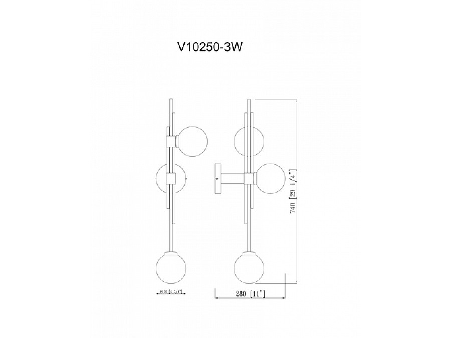 Светильник настенный Moderli V10250-3W Sience