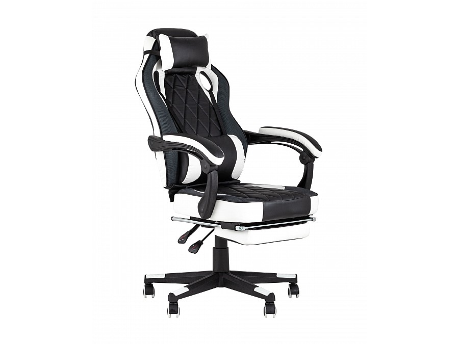 Кресло игровое TopChairs Virage черно-белое