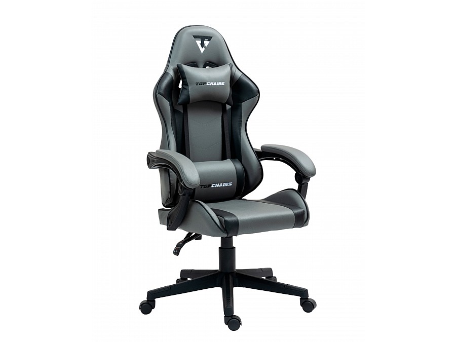 Кресло спортивное TopChairs Commander серо-черный