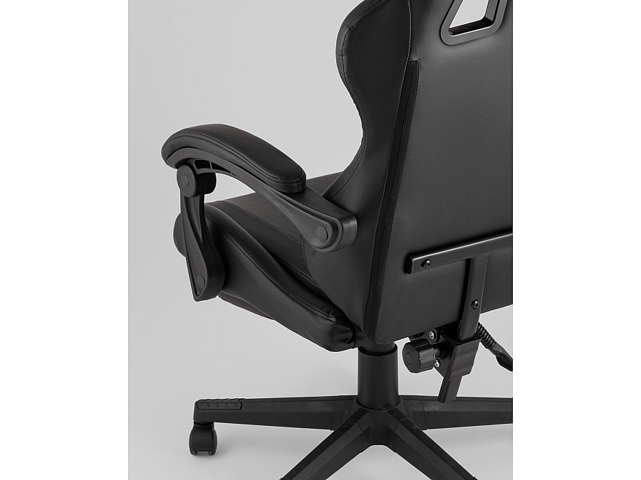 Кресло спортивное TopChairs Prophet с оттоманкой черный