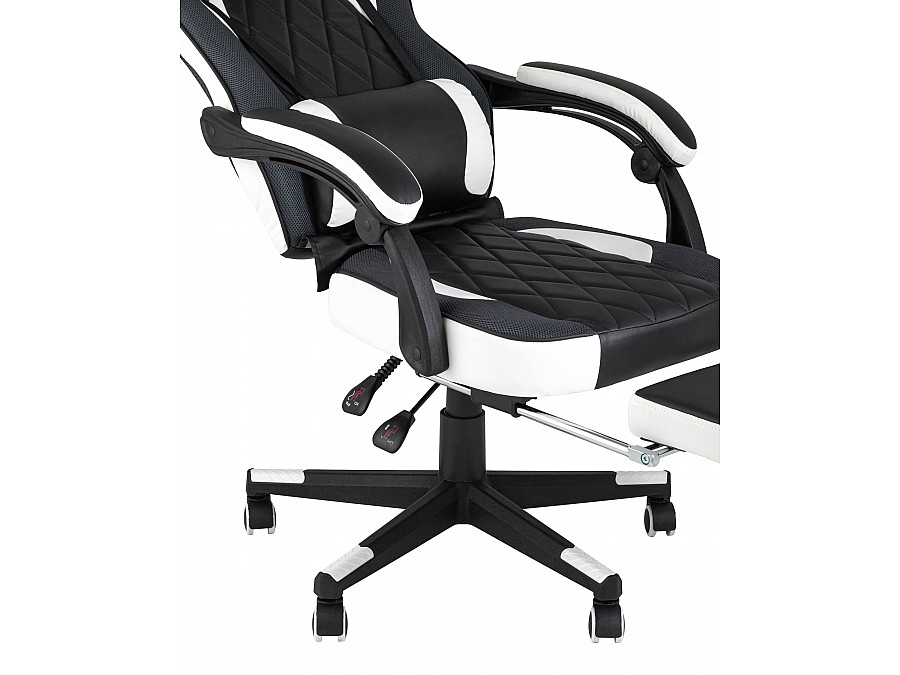 Кресло игровое TopChairs Virage черно-белое