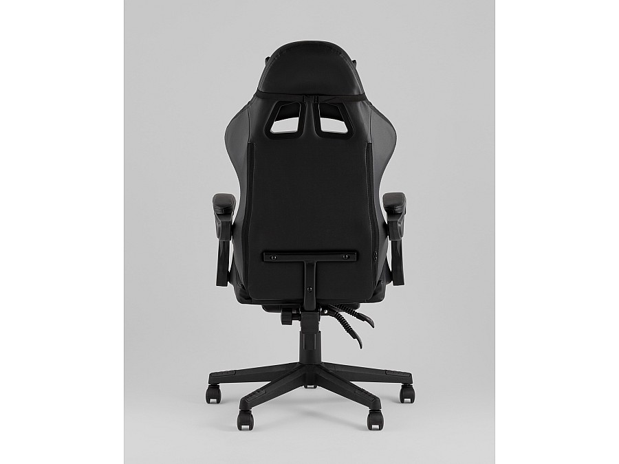 Кресло спортивное TopChairs Prophet с оттоманкой черный