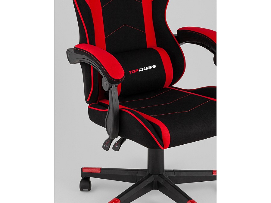 Кресло спортивное TopChairs Shadow ткань черно-красный