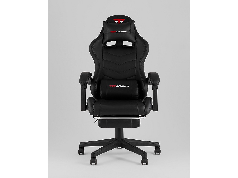 Кресло спортивное TopChairs Prophet с оттоманкой черный