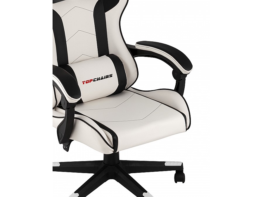 Кресло спортивное TopChairs Shadow бело-черный