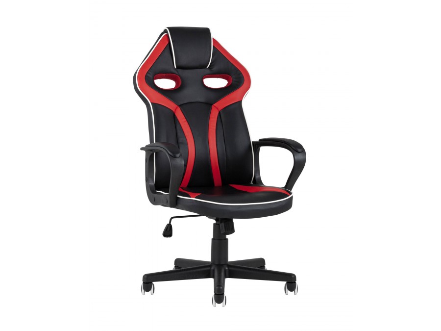 Кресло игровое TopChairs Racer Lighti черное с красным