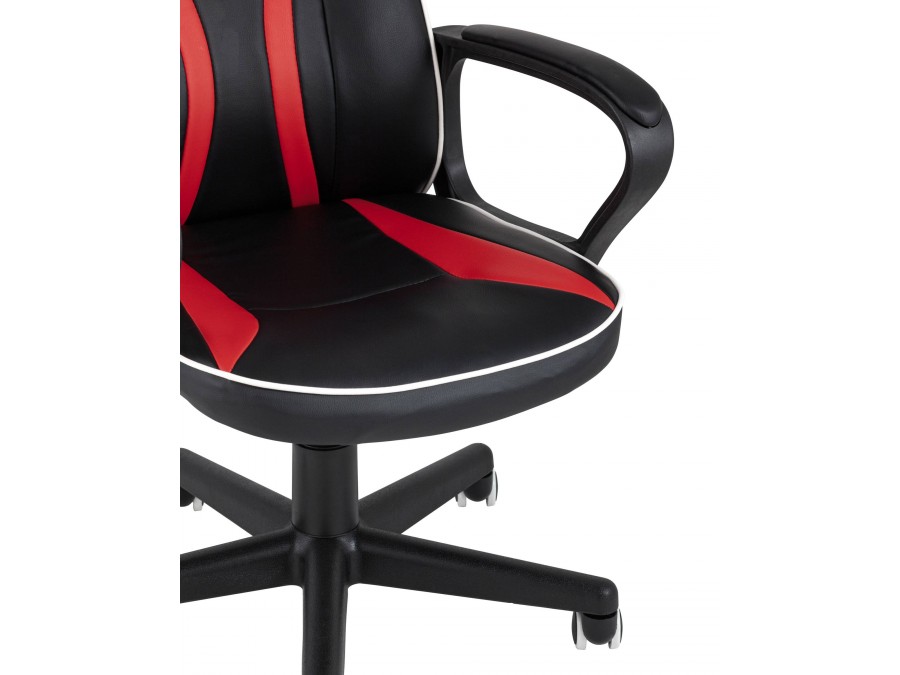 Кресло игровое TopChairs Racer Lighti черное с красным