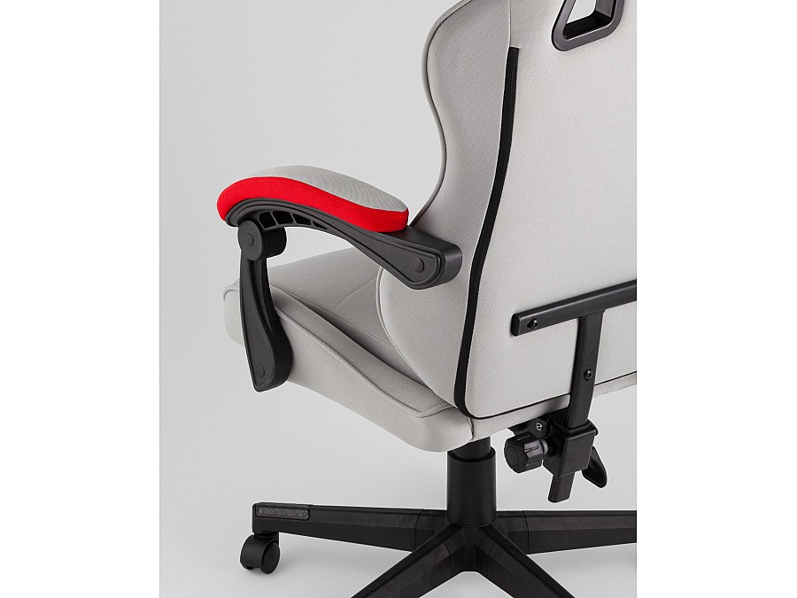 Кресло спортивное TopChairs Phantom ткань серо-красный