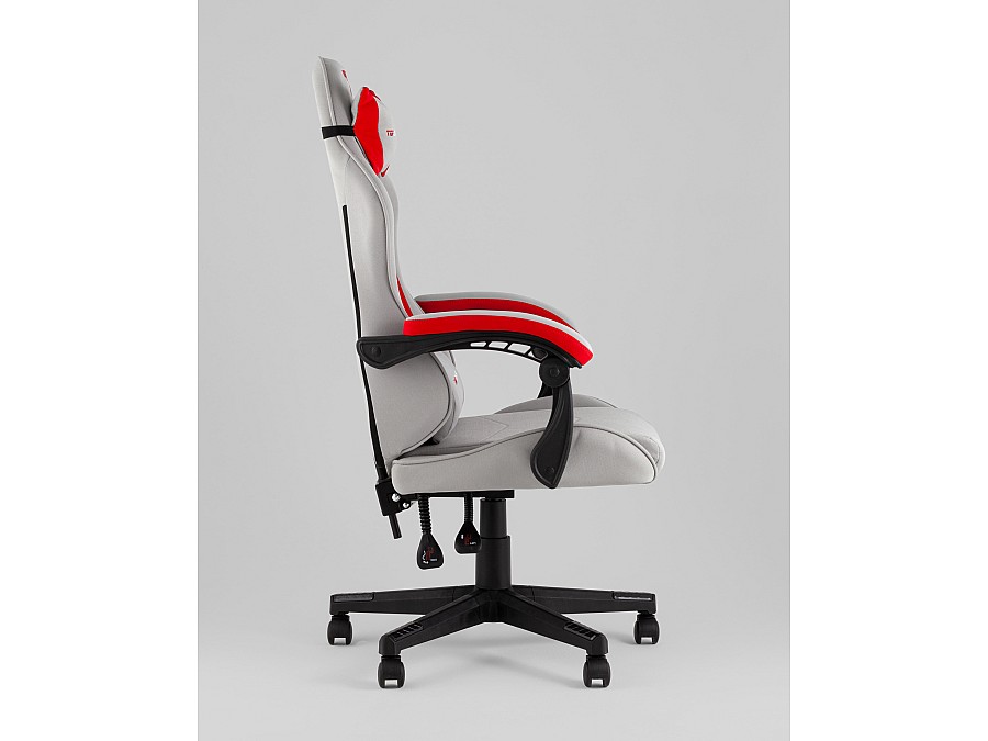 Кресло спортивное TopChairs Phantom ткань серо-красный