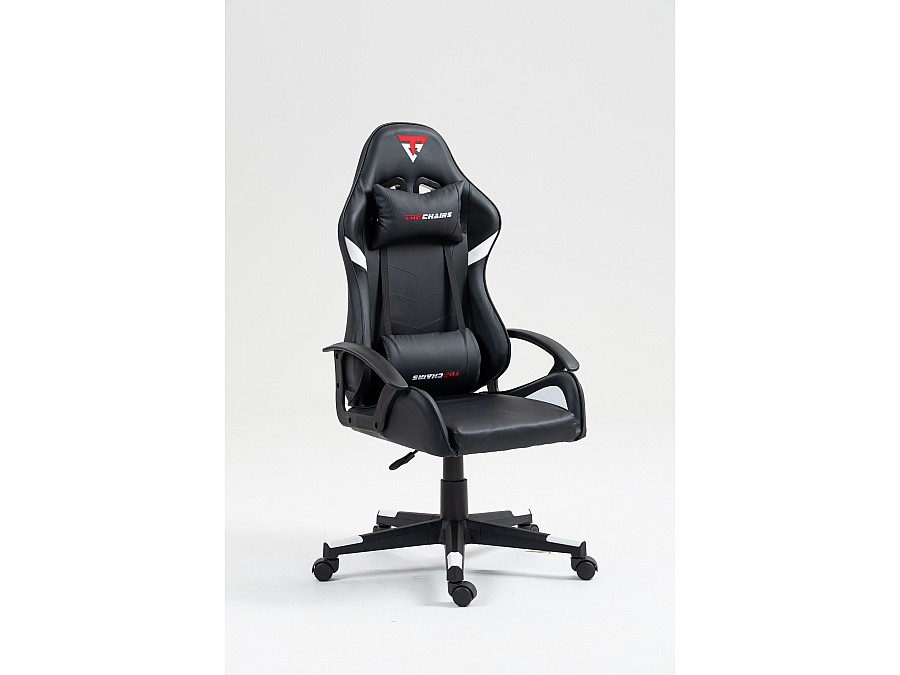 Кресло спортивное TopChairs Warden черно-белый