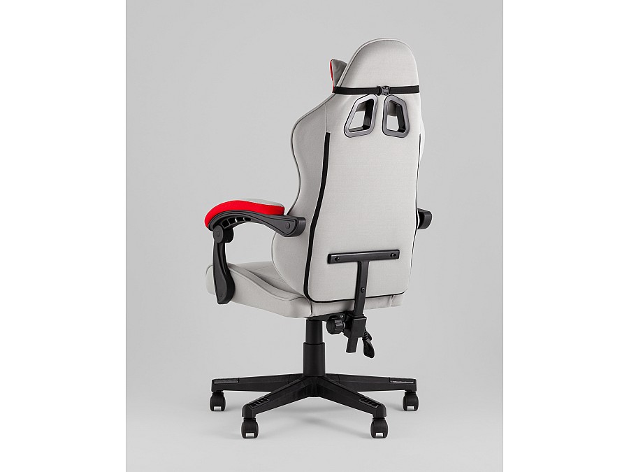 Кресло спортивное TopChairs Phantom ткань серо-красный