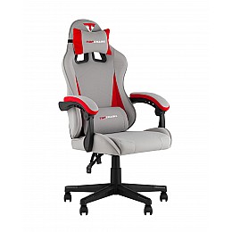 Кресло спортивное TopChairs Phantom ткань серо-красный