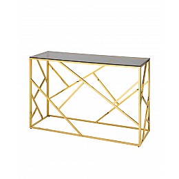 Консоль АРТ ДЕКО 120х40 золото стекло smoke