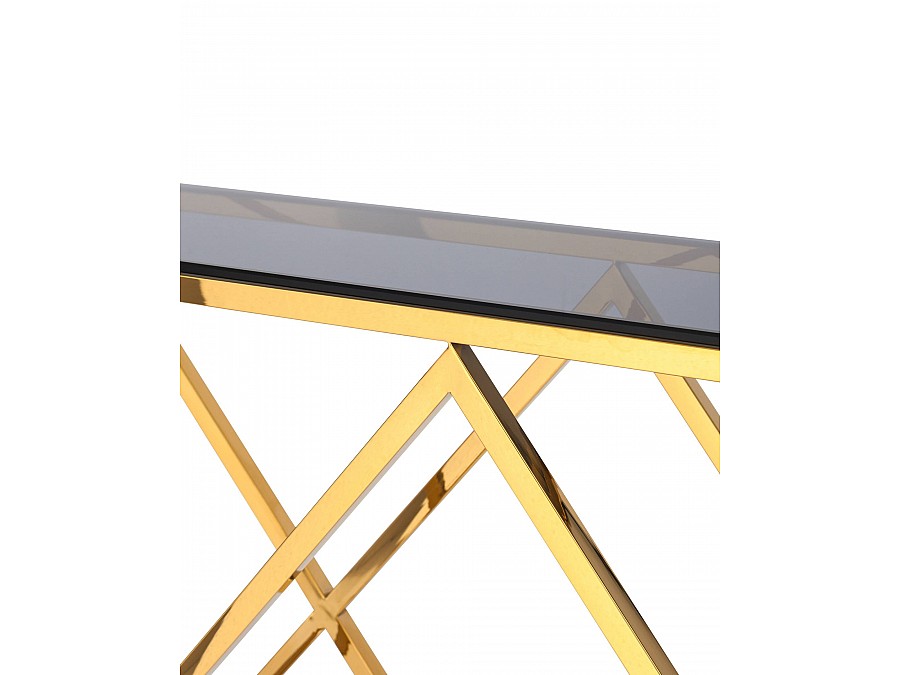Консоль ИНСИГНИЯ 115*30 золото стекло smoke