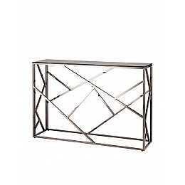 Консоль АРТ ДЕКО 115*30 стекло smoke сталь тёмный хром