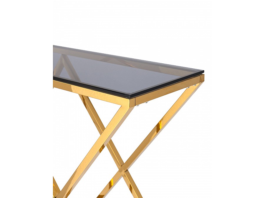 Консоль ИНСИГНИЯ 115*30 золото стекло smoke