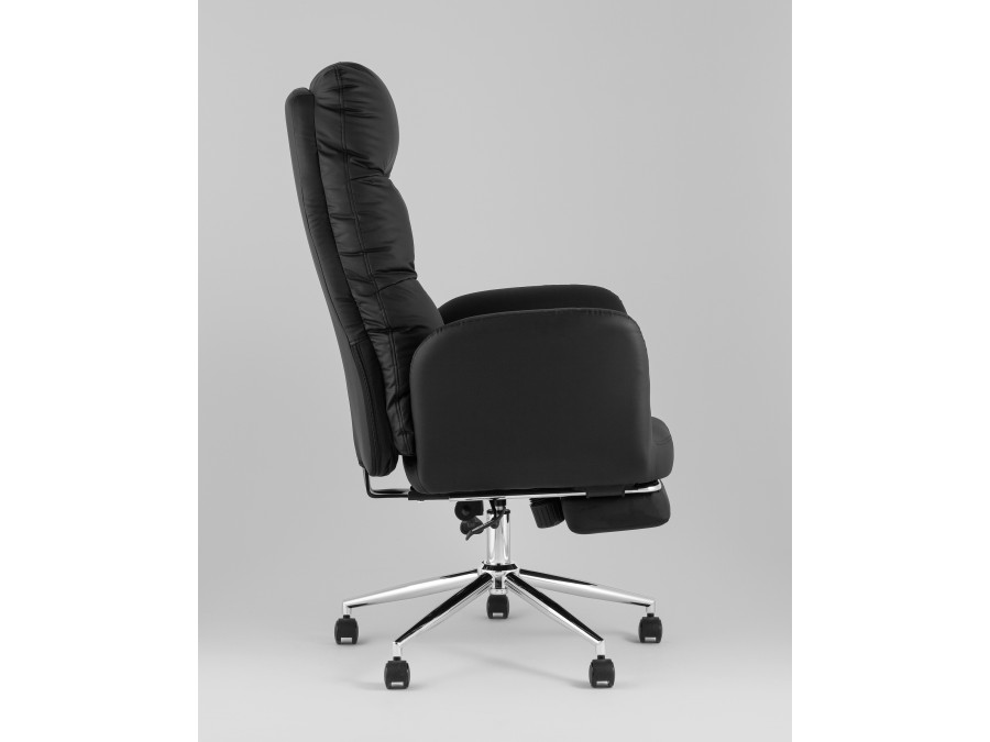 Кресло руководителя TopChairs Solid NC с оттоманкой черный