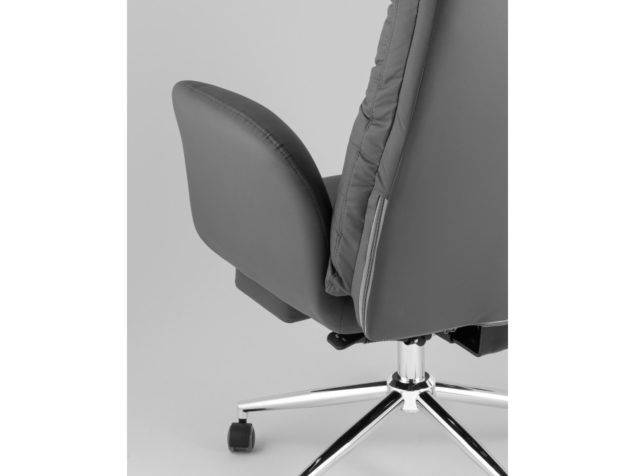 Кресло руководителя TopChairs Solid NC с оттоманкой серый