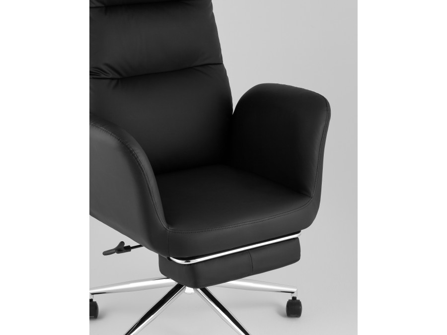 Кресло руководителя TopChairs Solid NC с оттоманкой черный