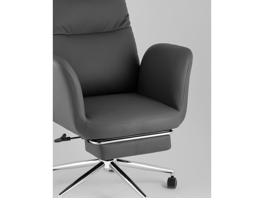 Кресло руководителя TopChairs Solid NC с оттоманкой серый
