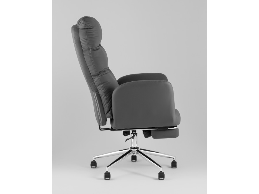 Кресло руководителя TopChairs Solid NC с оттоманкой серый