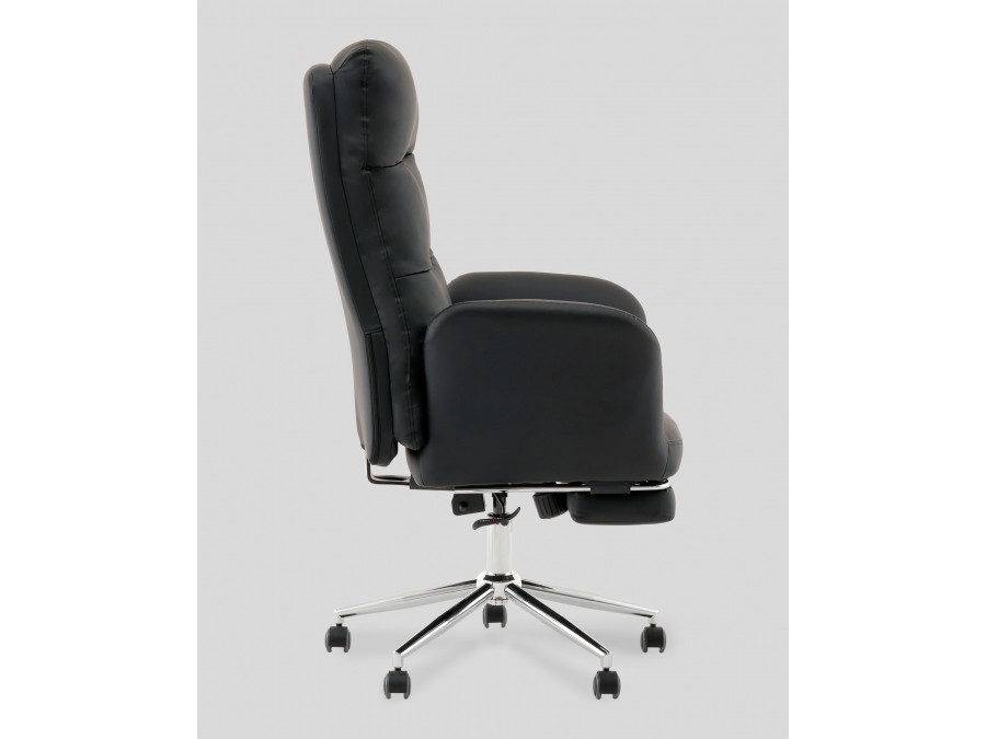 Кресло руководителя TopChairs Solid с оттоманкой черный