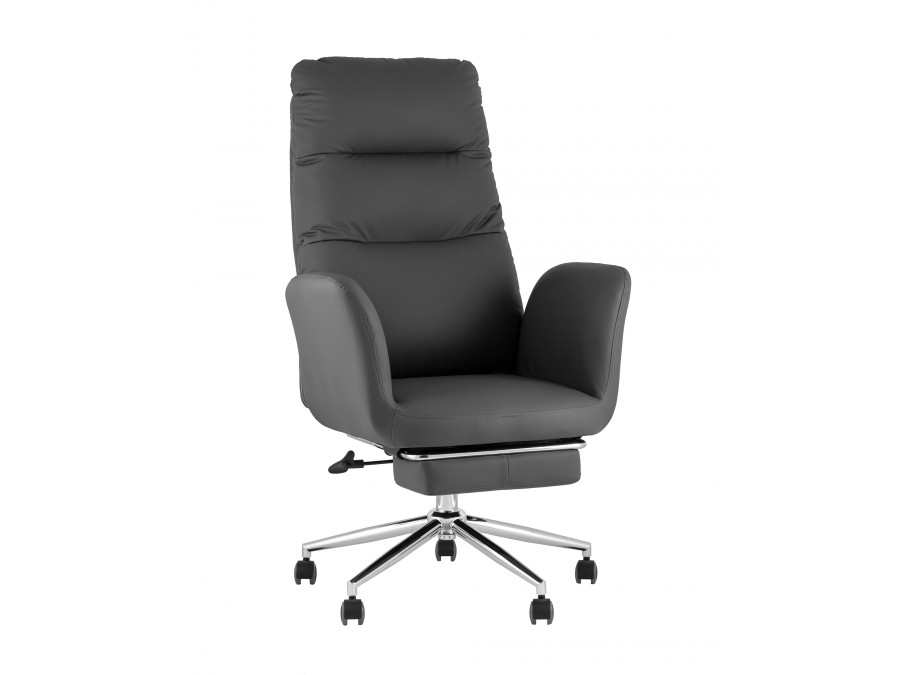 Кресло руководителя TopChairs Solid NC с оттоманкой серый