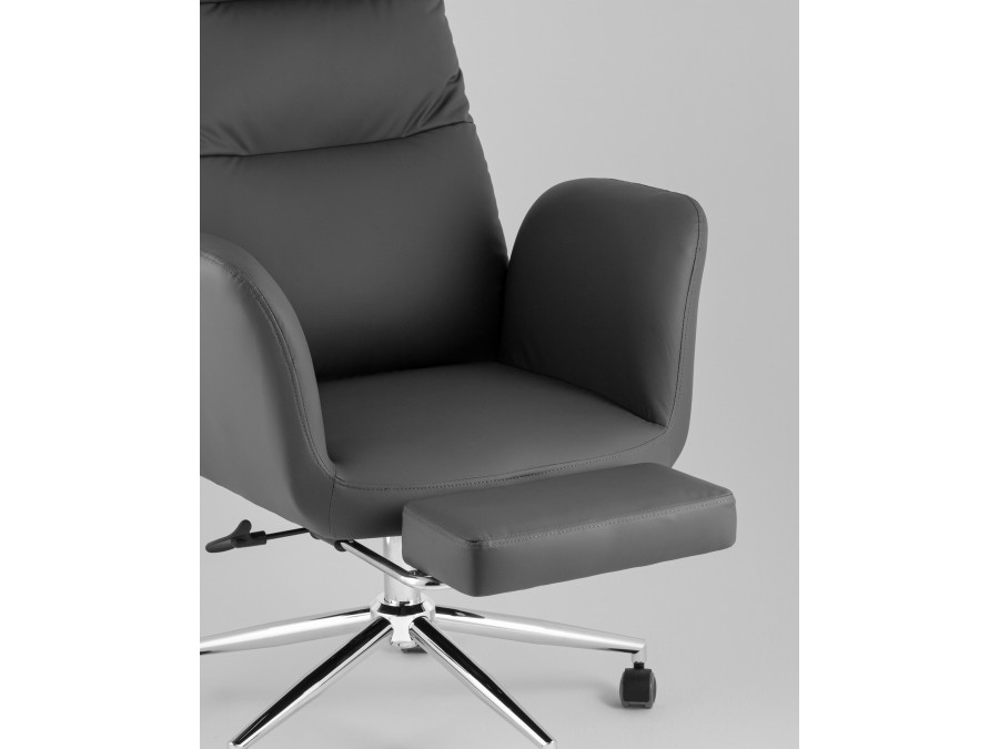 Кресло руководителя TopChairs Solid NC с оттоманкой серый