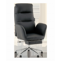 Кресло руководителя TopChairs Solid с оттоманкой черный