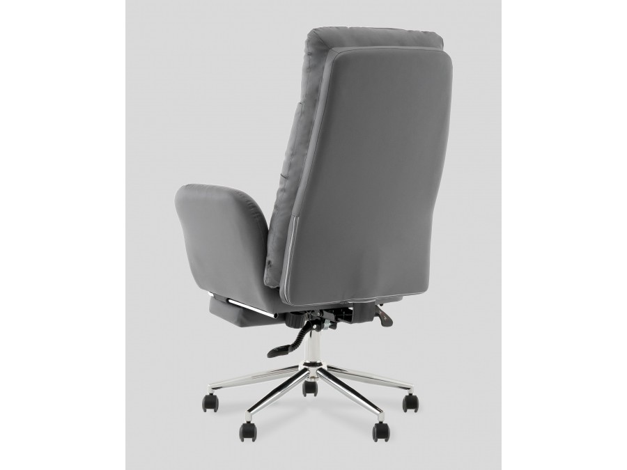 Кресло руководителя TopChairs Solid с оттоманкой серый