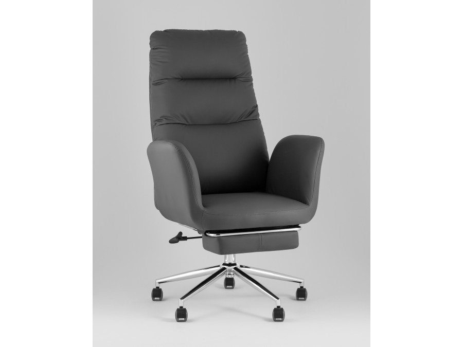 Кресло руководителя TopChairs Solid NC с оттоманкой серый