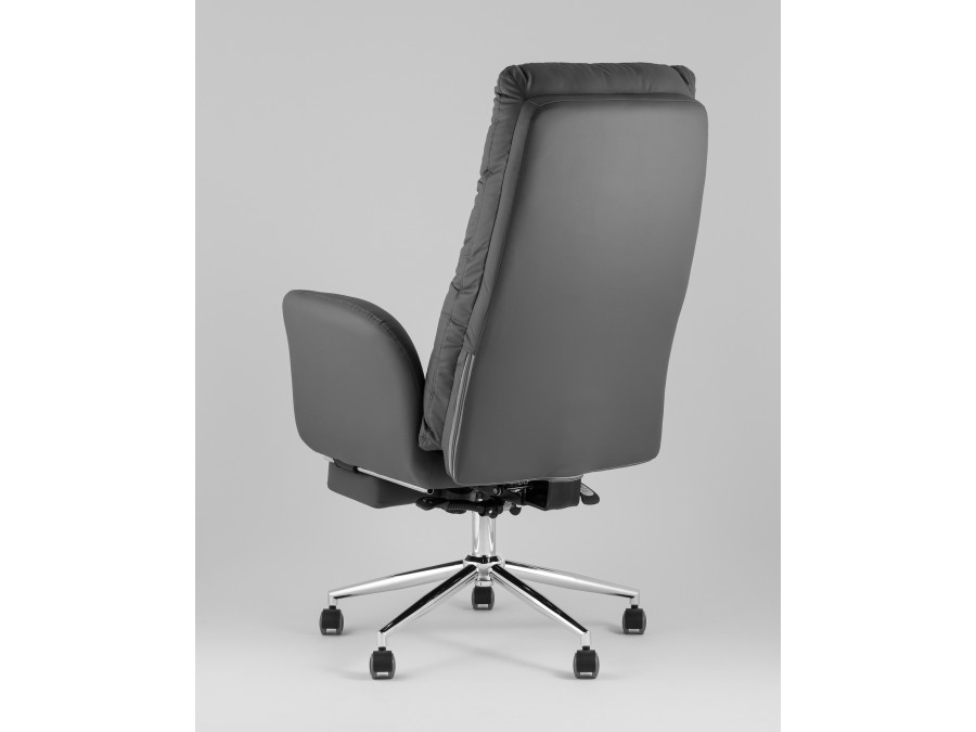 Кресло руководителя TopChairs Solid NC с оттоманкой серый