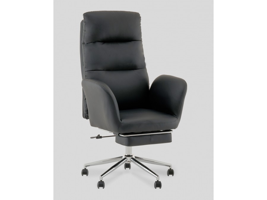 Кресло руководителя TopChairs Solid с оттоманкой черный