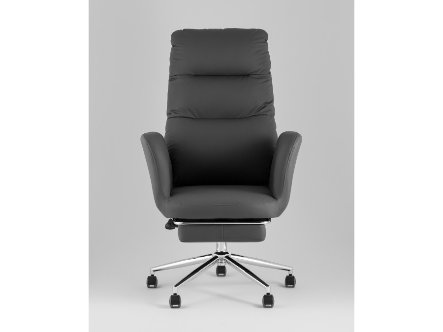 Кресло руководителя TopChairs Solid NC с оттоманкой серый
