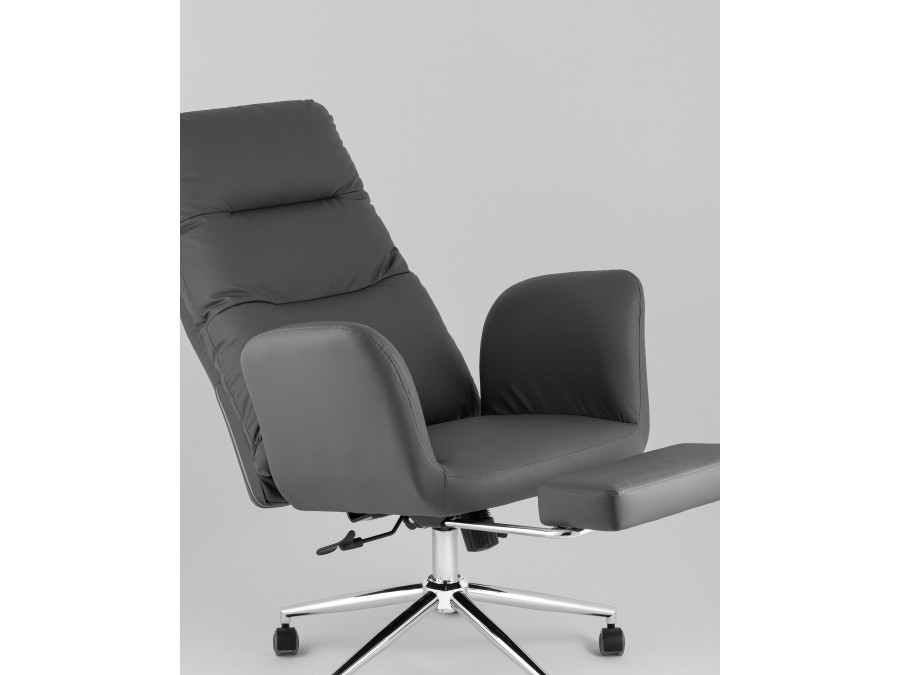 Кресло руководителя TopChairs Solid NC с оттоманкой серый