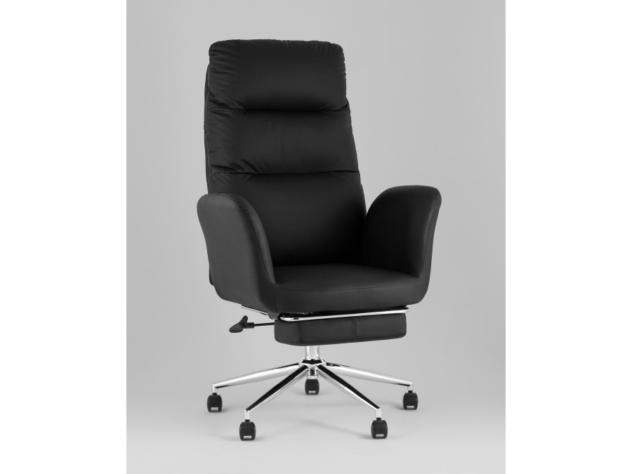 Кресло руководителя TopChairs Solid NC с оттоманкой черный