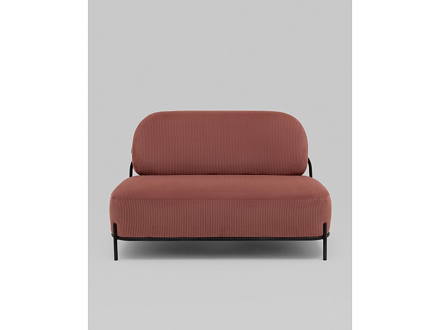 Диван Стоун велюр рельефный коралловый