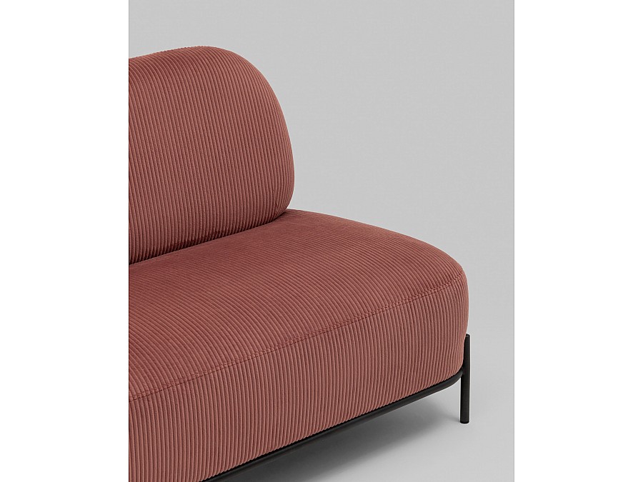 Диван Стоун велюр рельефный коралловый