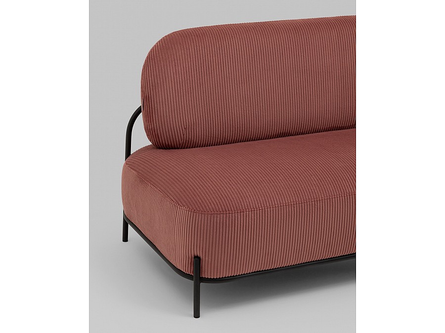 Диван Стоун велюр рельефный коралловый