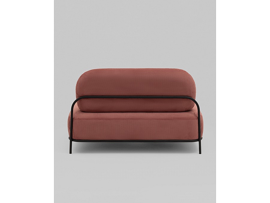 Диван Стоун велюр рельефный коралловый