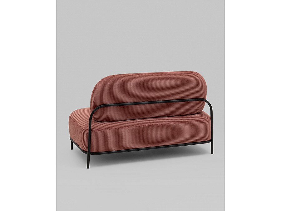 Диван Стоун велюр рельефный коралловый