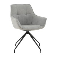 Кресло вращающееся Кимберли рогожка/замша серый