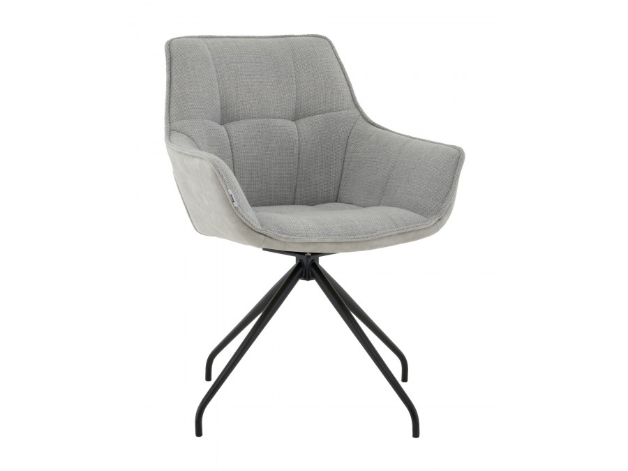 Кресло вращающееся Кимберли рогожка/замша серый